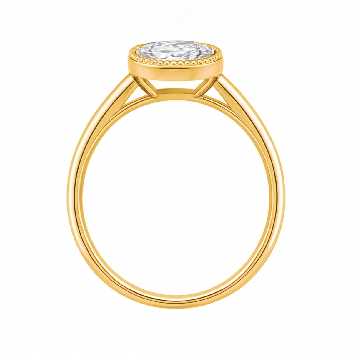 Niamh engagement ring by Tiani Jewellery shown in rose gold, white gold and yellow gold.