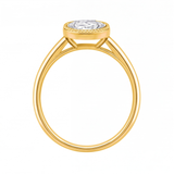 Niamh engagement ring by Tiani Jewellery shown in rose gold, white gold and yellow gold.