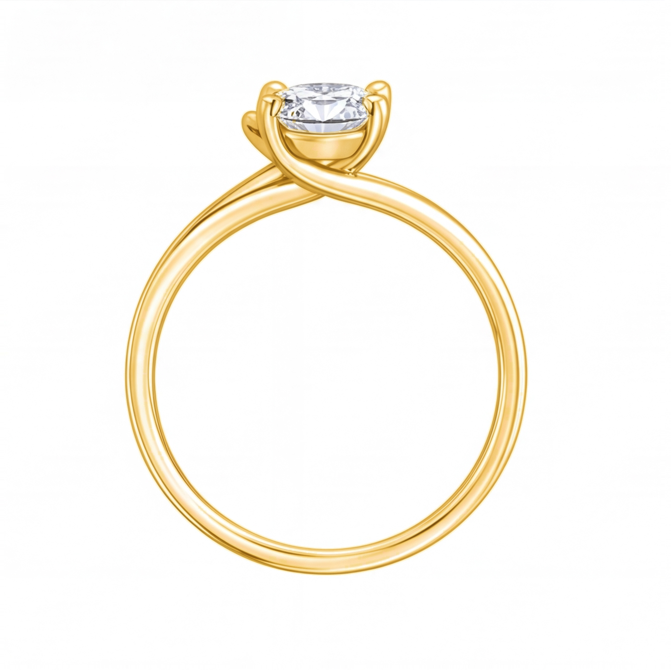 Cressida oval diamond bypass engagement ring by Tiani Jewellery in rose gold, white gold and yellow gold.