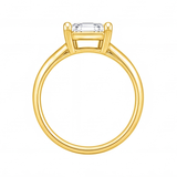 Yuna Asscher diamond solitaire engagement ring by Tiani Jewellery shown in rose gold, white gold and yellow gold.