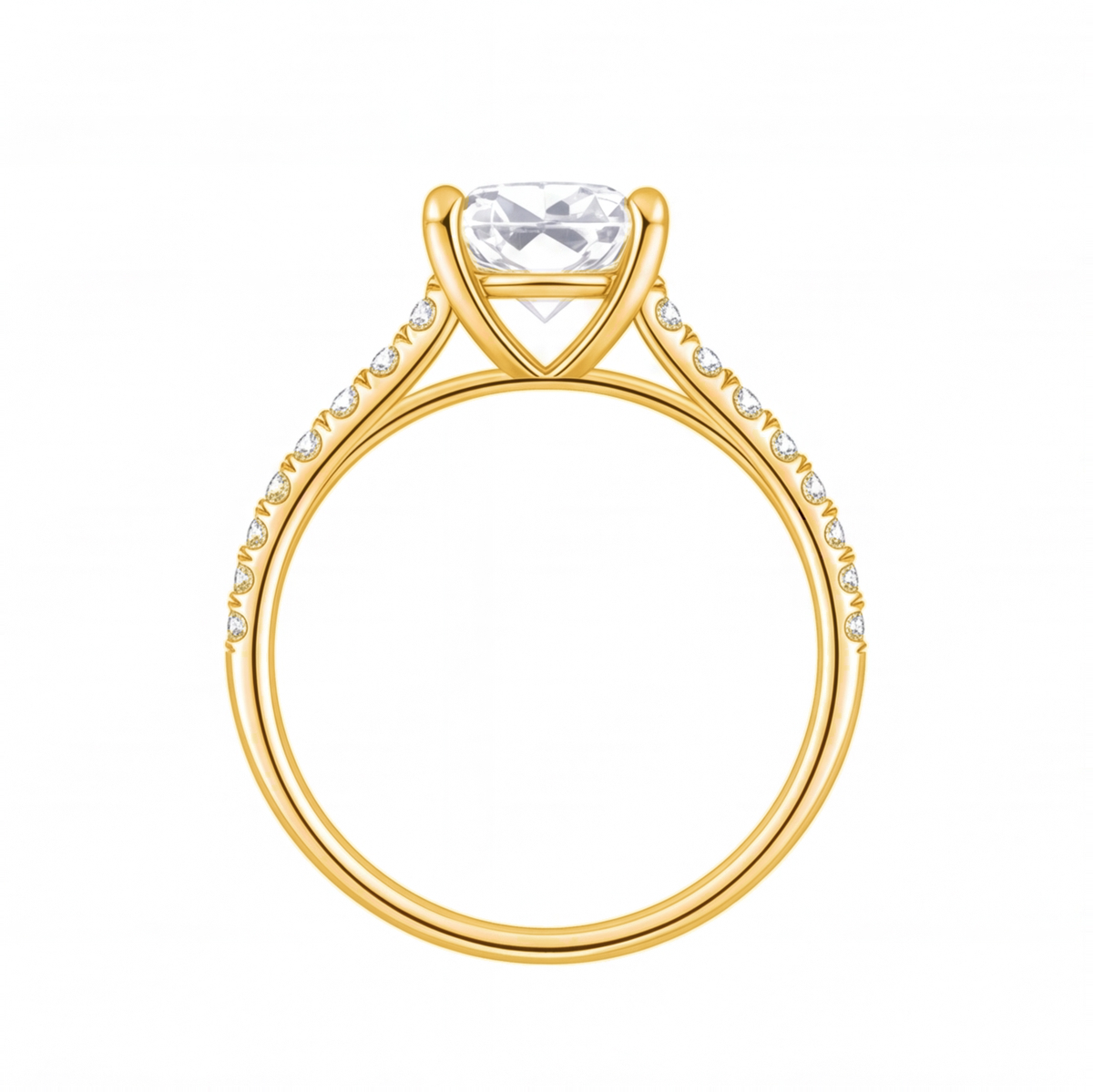 Althea engagement ring by Tiani Jewellery shown in rose gold, white gold and yellow gold.