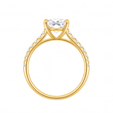 Althea engagement ring by Tiani Jewellery shown in rose gold, white gold and yellow gold.