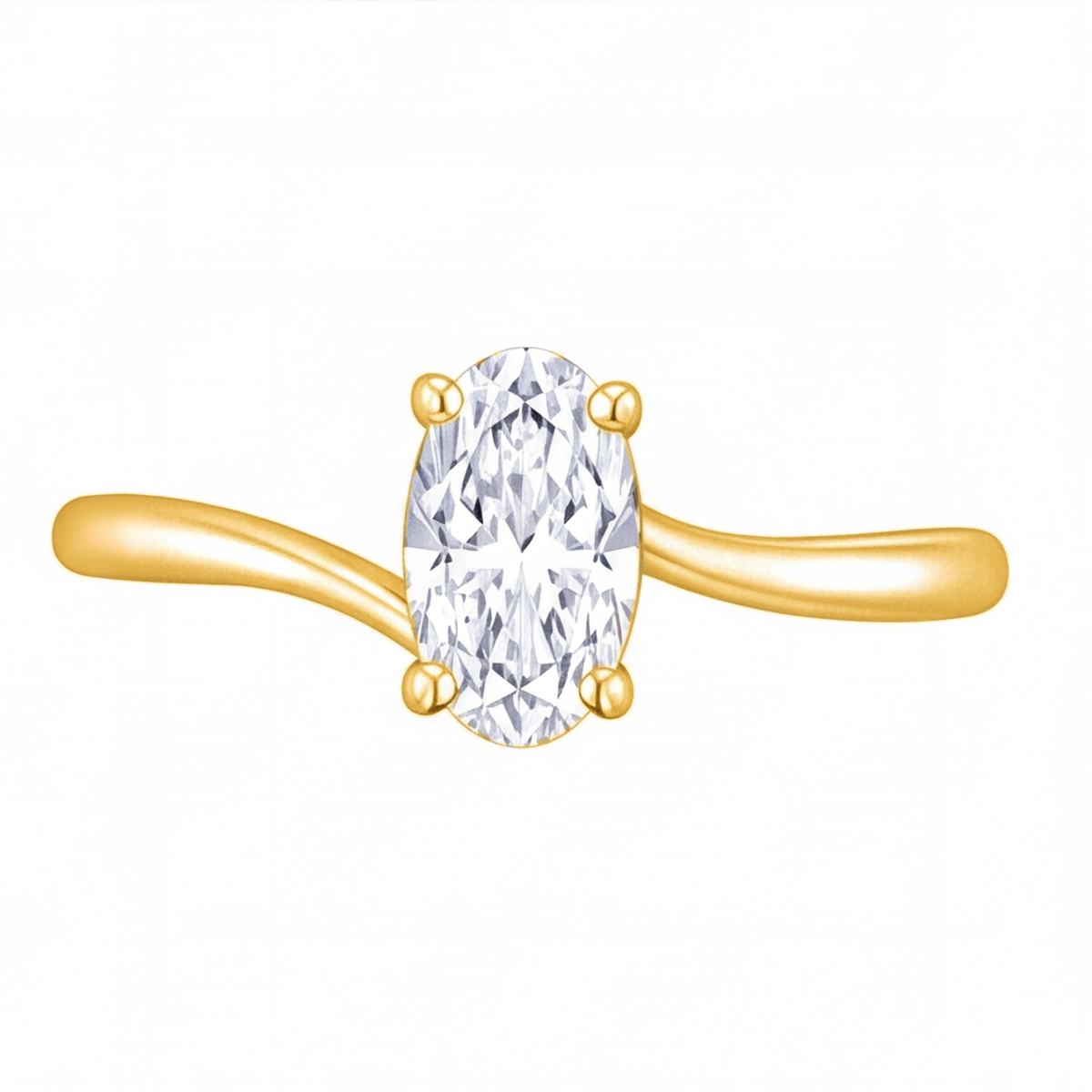 Cressida oval diamond bypass engagement ring by Tiani Jewellery in rose gold, white gold and yellow gold.