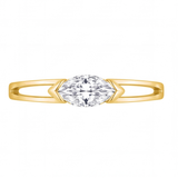 Renata east-west marquise diamond engagement ring by Tiani Jewellery shown in rose gold, white gold and yellow gold.