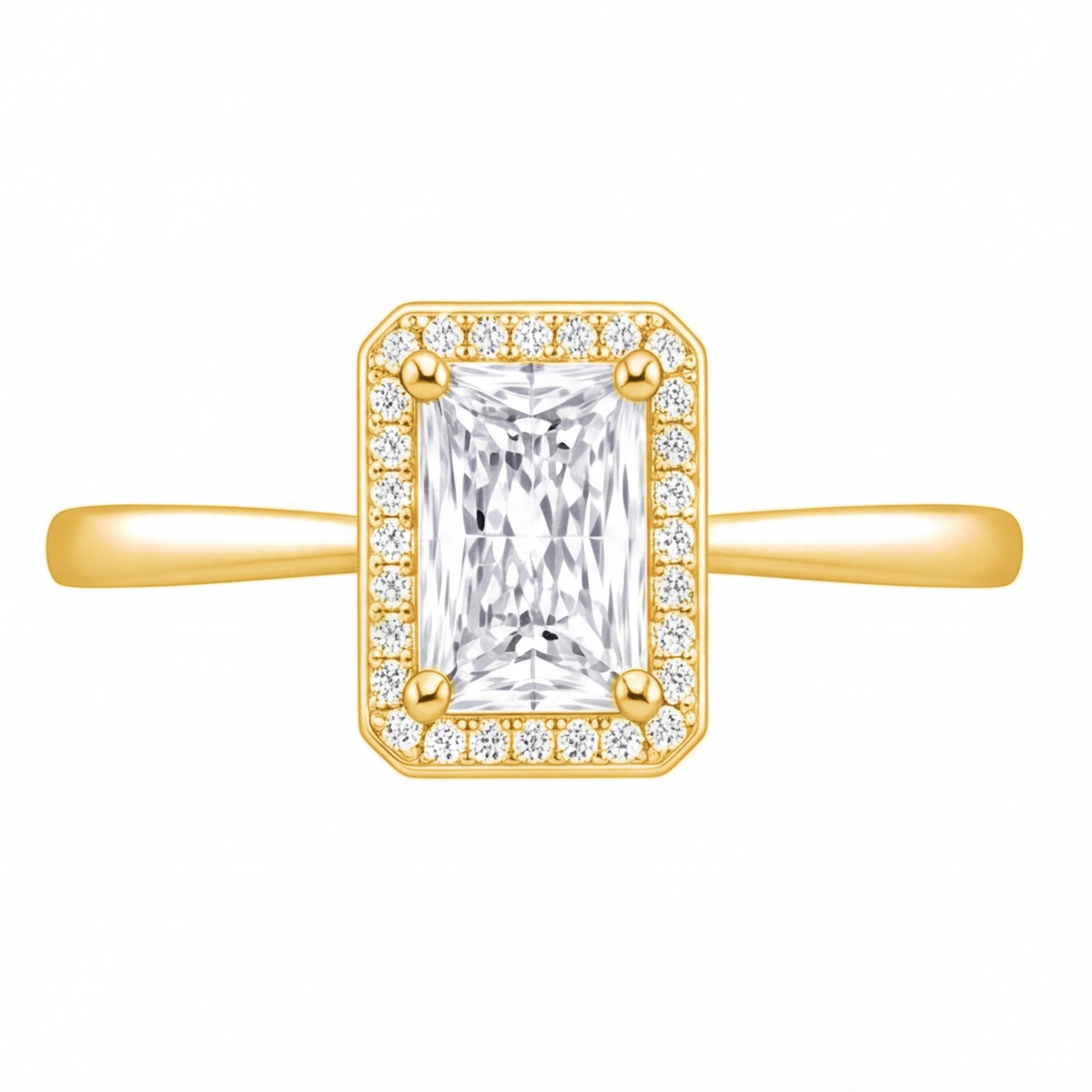 Katia engagement ring by Tiani Jewellery shown in rose gold, white gold and yellow gold.