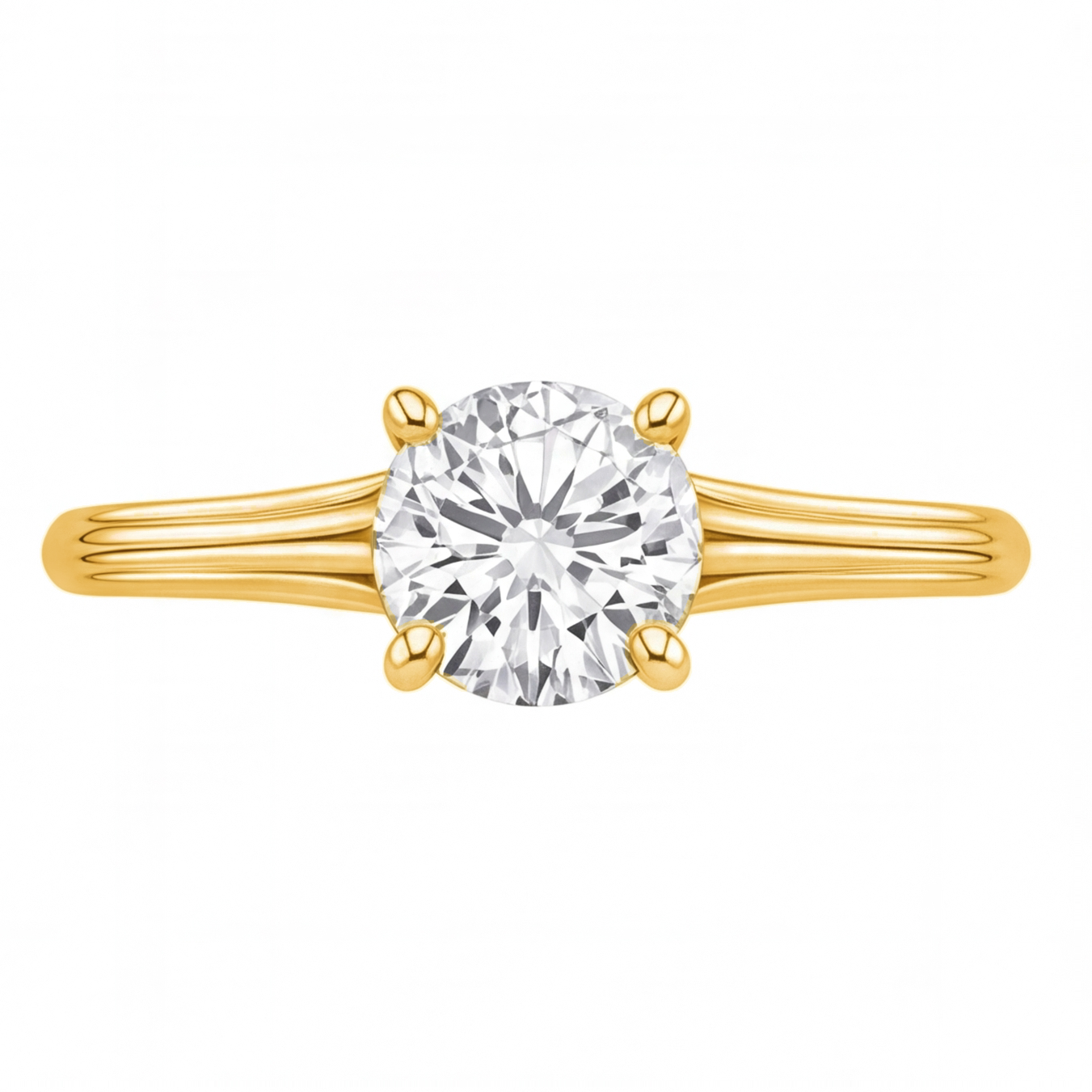 Primrose engagement ring by Tiani Jewellery shown in rose gold, white gold and yellow gold.