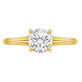 Primrose engagement ring by Tiani Jewellery shown in rose gold, white gold and yellow gold.