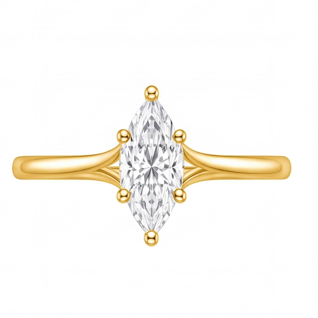 Yolanda engagement ring by Tiani Jewellery shown in rose gold, white gold and yellow gold.