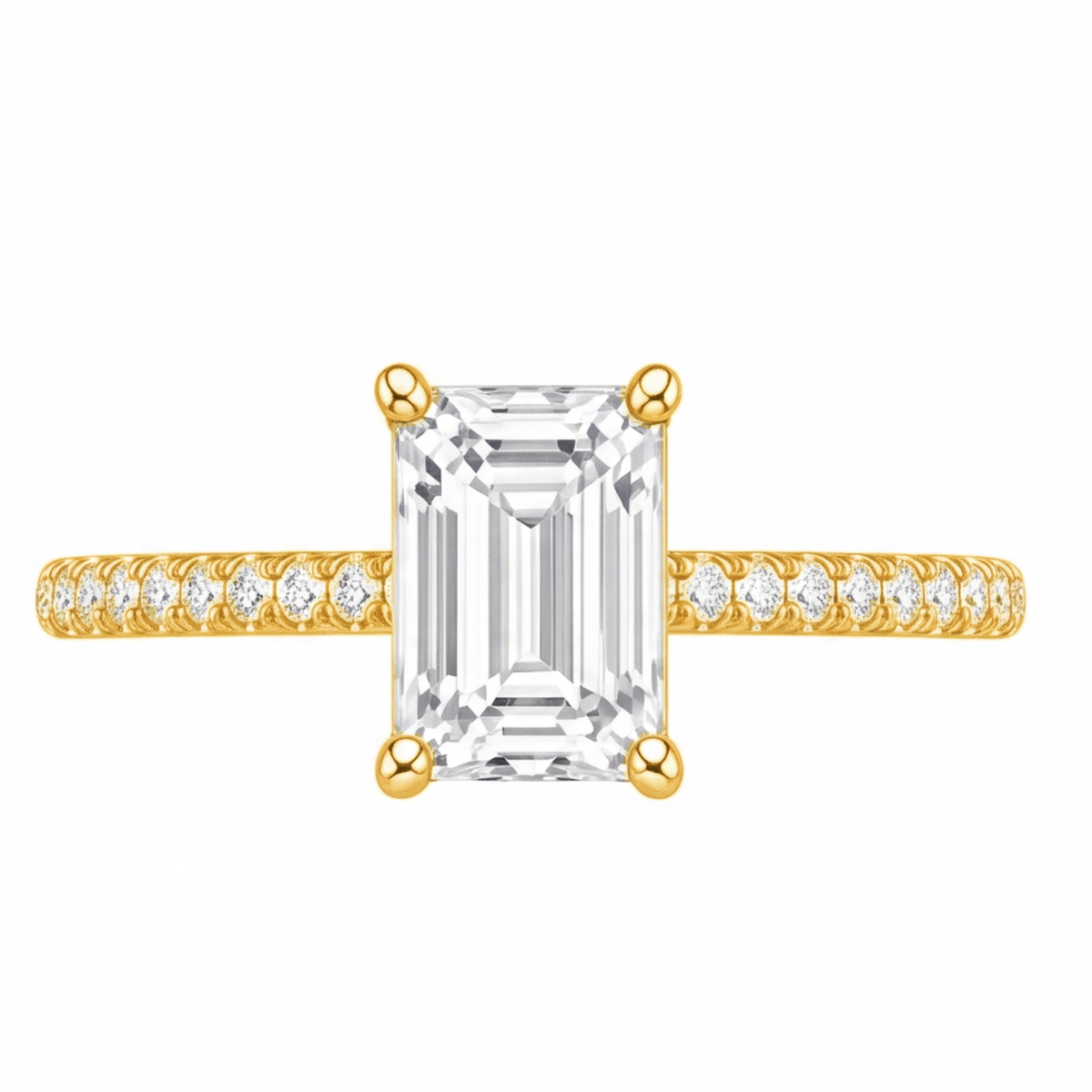Elspeth engagement ring by Tiani Jewellery shown in rose gold, white gold and yellow gold.