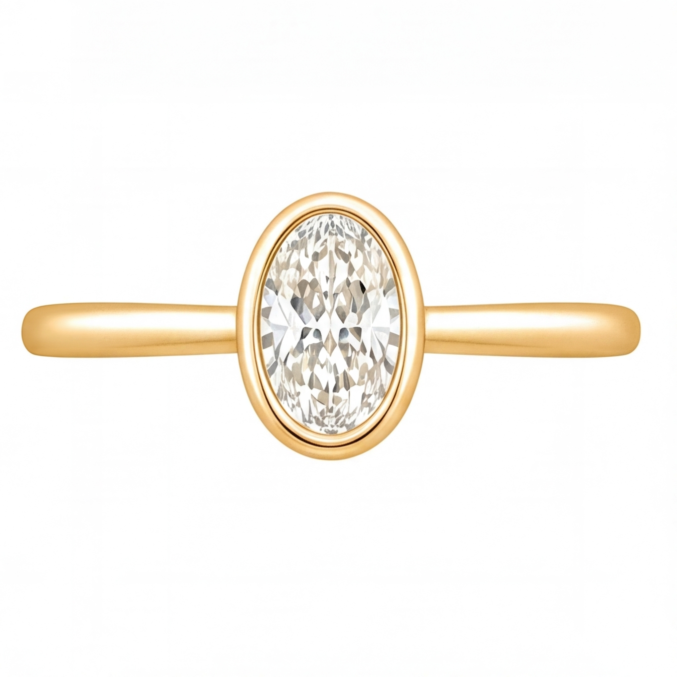 Veda engagement ring by Tiani Jewellery shown in rose gold, white gold and yellow gold.