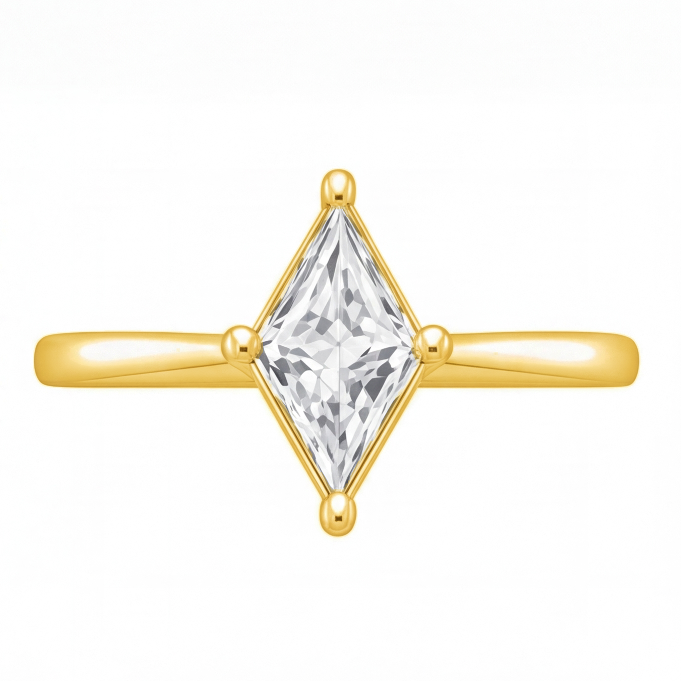 Carlotta engagement ring by Tiani Jewellery shown in rose gold, white gold and yellow gold.