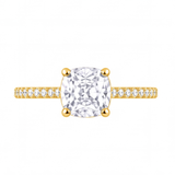 Althea engagement ring by Tiani Jewellery shown in rose gold, white gold and yellow gold.