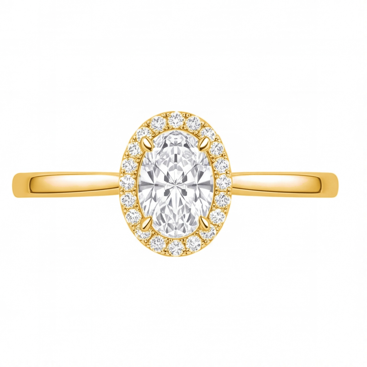 Jocasta engagement ring by Tiani Jewellery shown in rose gold, white gold and yellow gold.