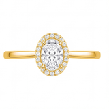 Jocasta engagement ring by Tiani Jewellery shown in rose gold, white gold and yellow gold.