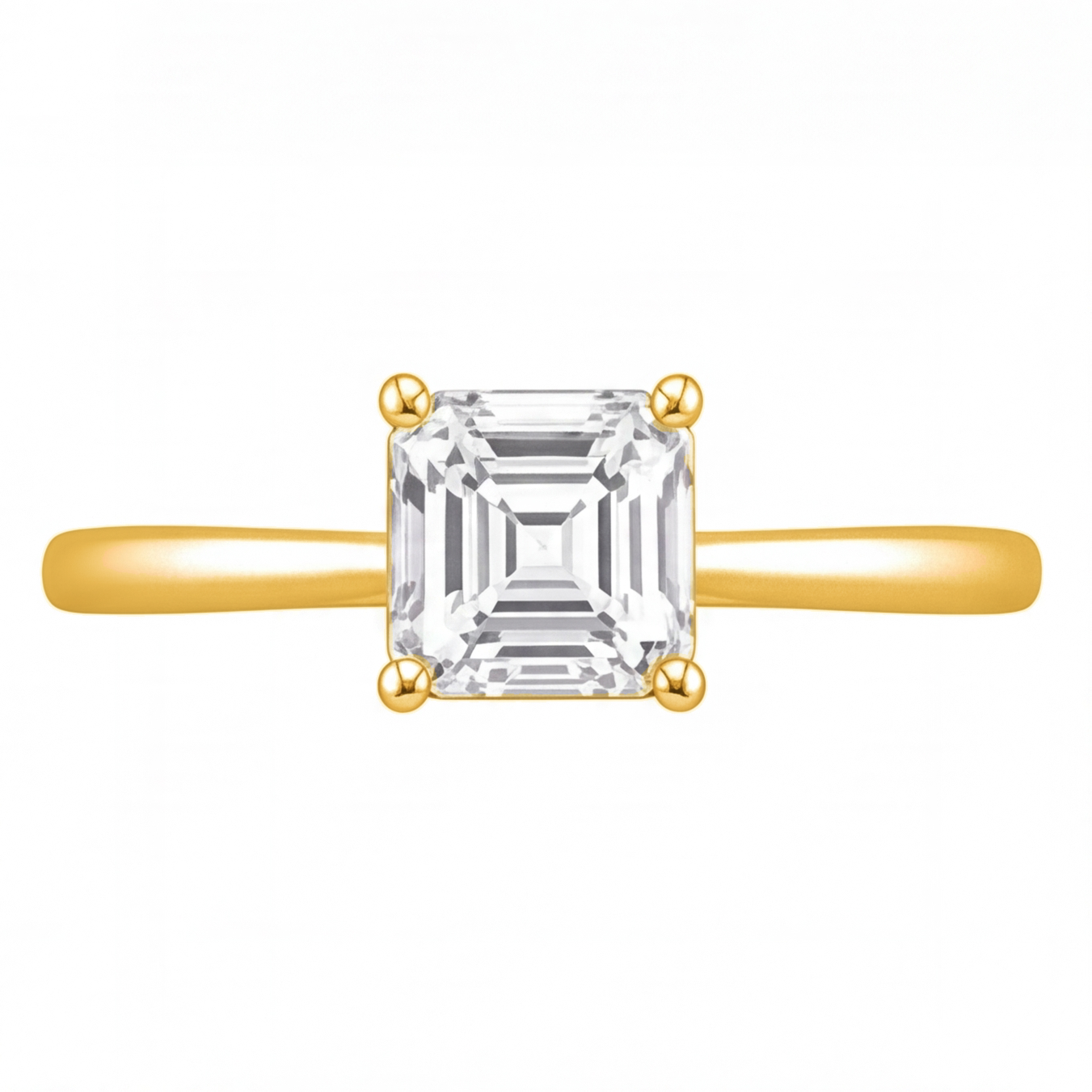 Galina engagement ring by Tiani Jewellery shown in rose gold, white gold and yellow gold.