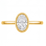 Niamh engagement ring by Tiani Jewellery shown in rose gold, white gold and yellow gold.