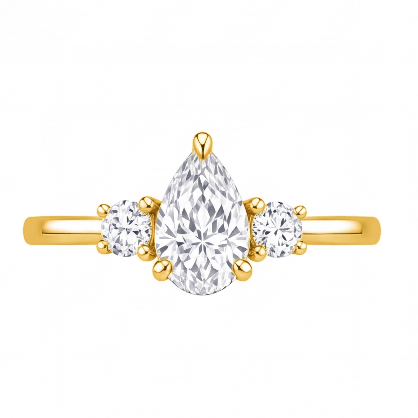 Larissa engagement ring by Tiani Jewellery shown in rose gold, white gold and yellow gold.