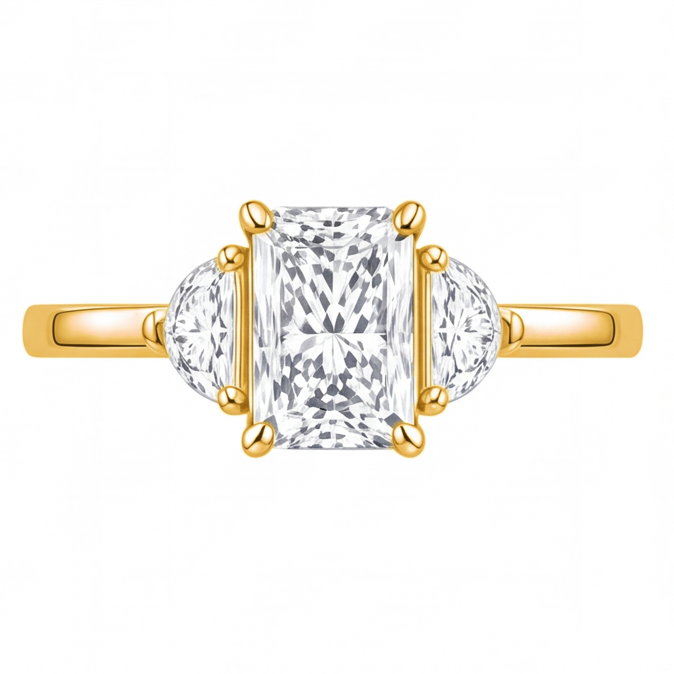 Ulani engagement ring by Tiani Jewellery shown in rose gold, white gold and yellow gold.