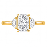 Ulani engagement ring by Tiani Jewellery shown in rose gold, white gold and yellow gold.
