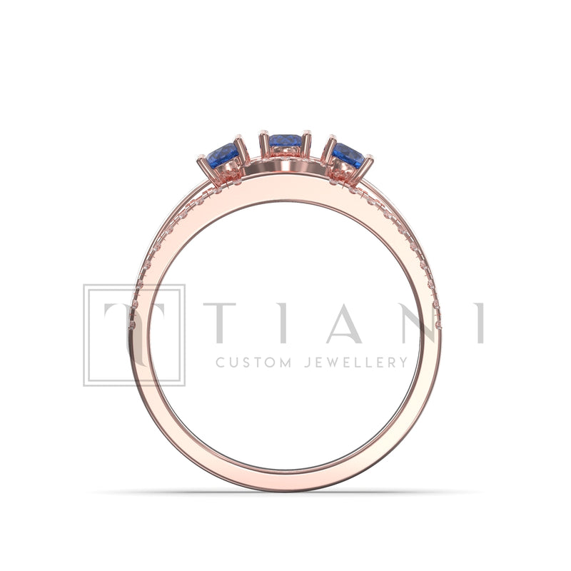 three stone engagement ring