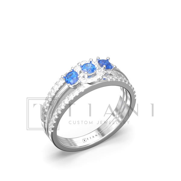 three stone engagement ring