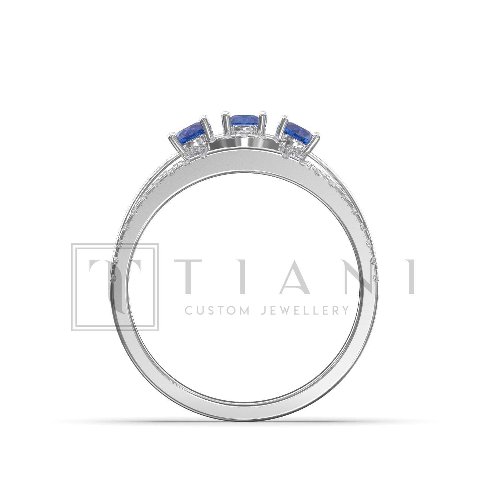 three stone engagement ring