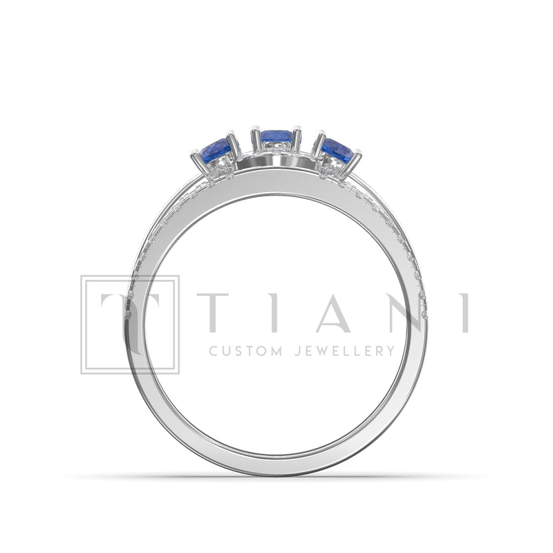 three stone engagement ring