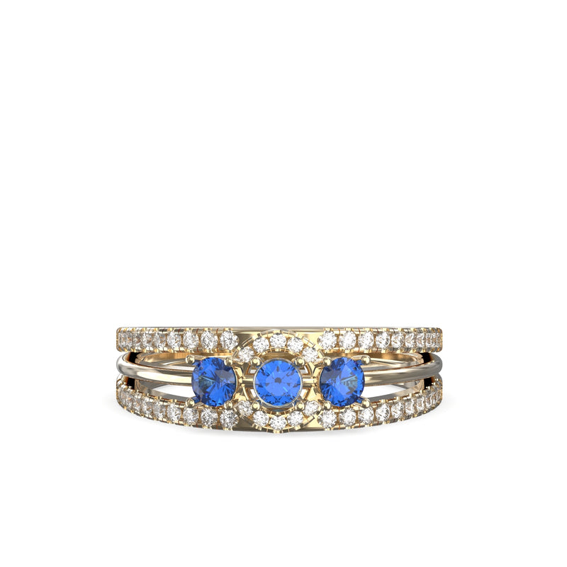 three stone engagement ring