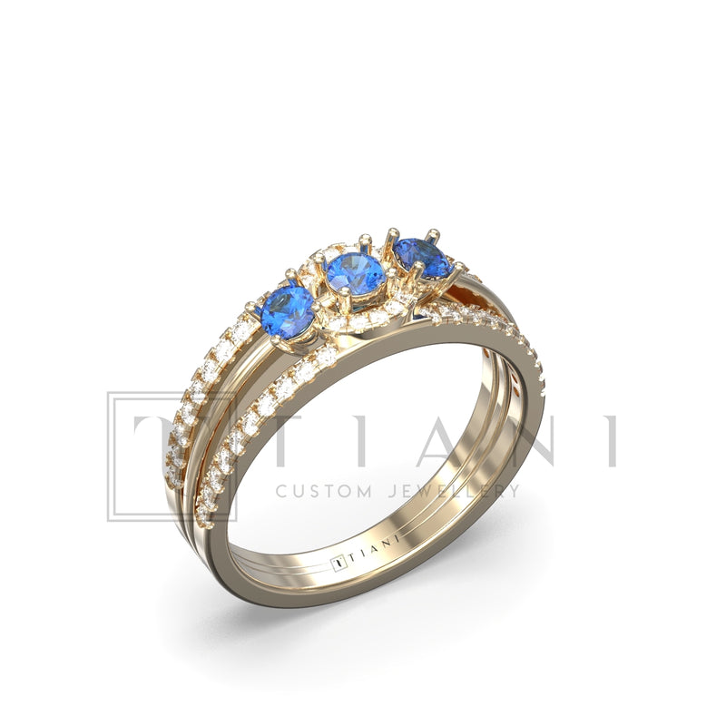 three stone engagement ring