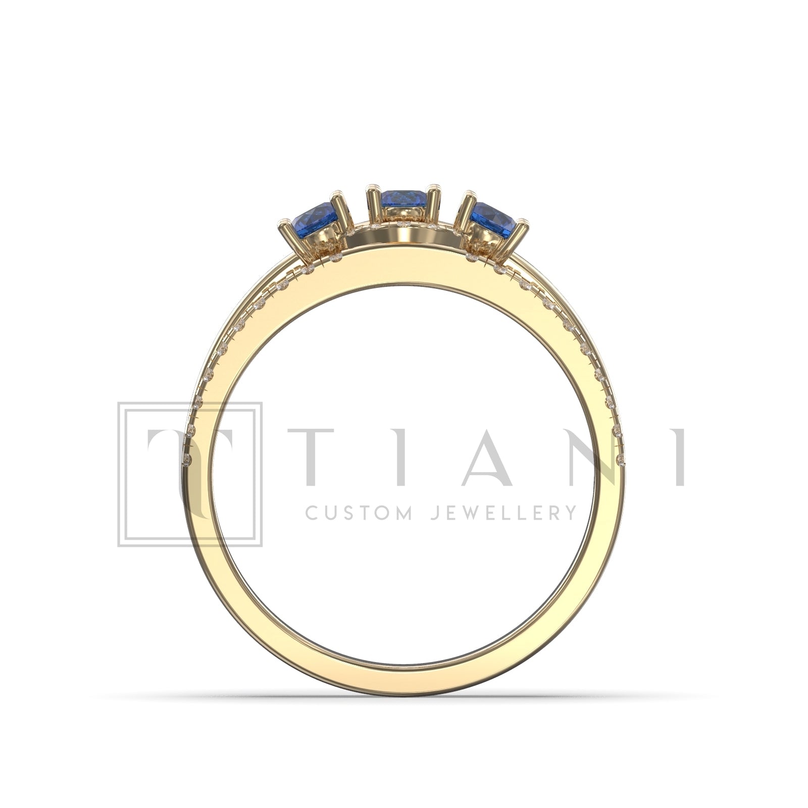 three stone engagement ring