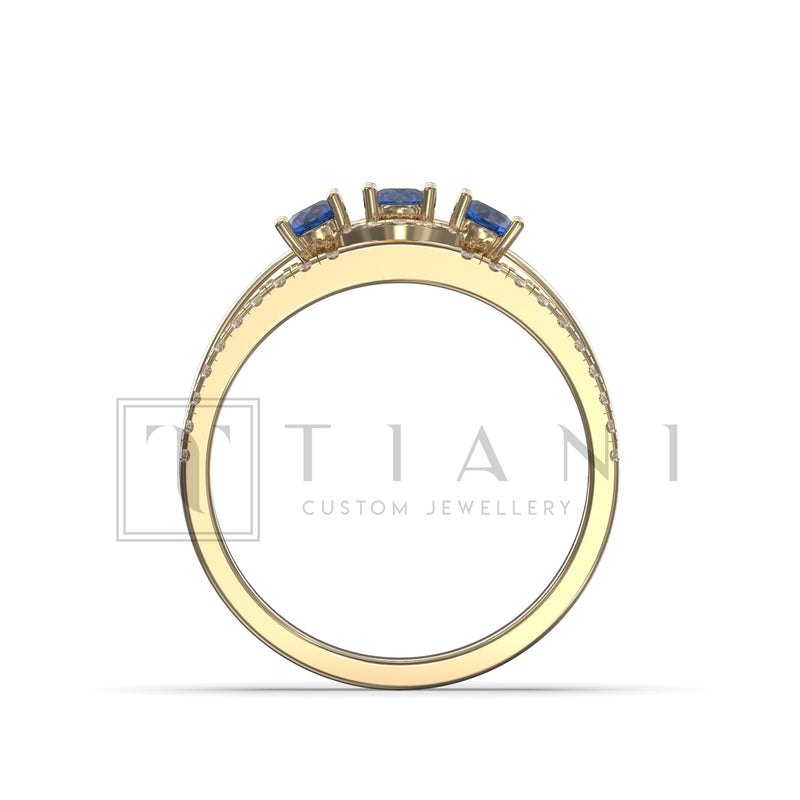 three stone engagement ring