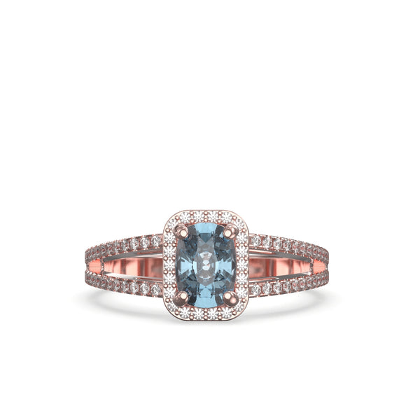Aquamarine and shop rose gold ring