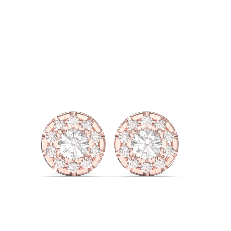 diamond halo studs