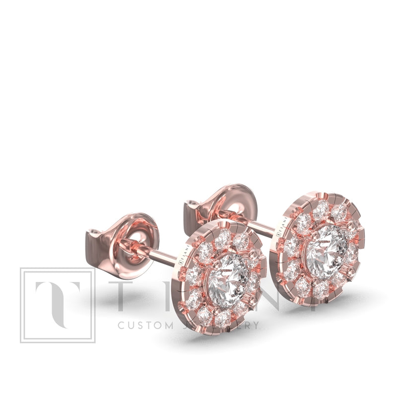 diamond halo studs