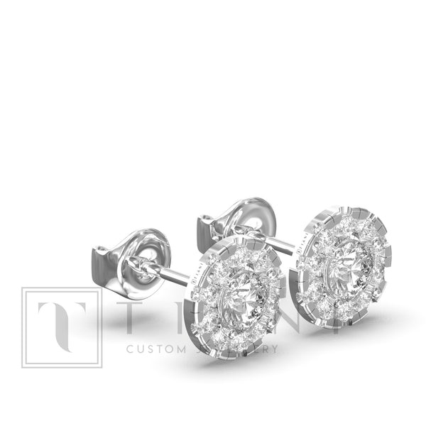 diamond halo studs