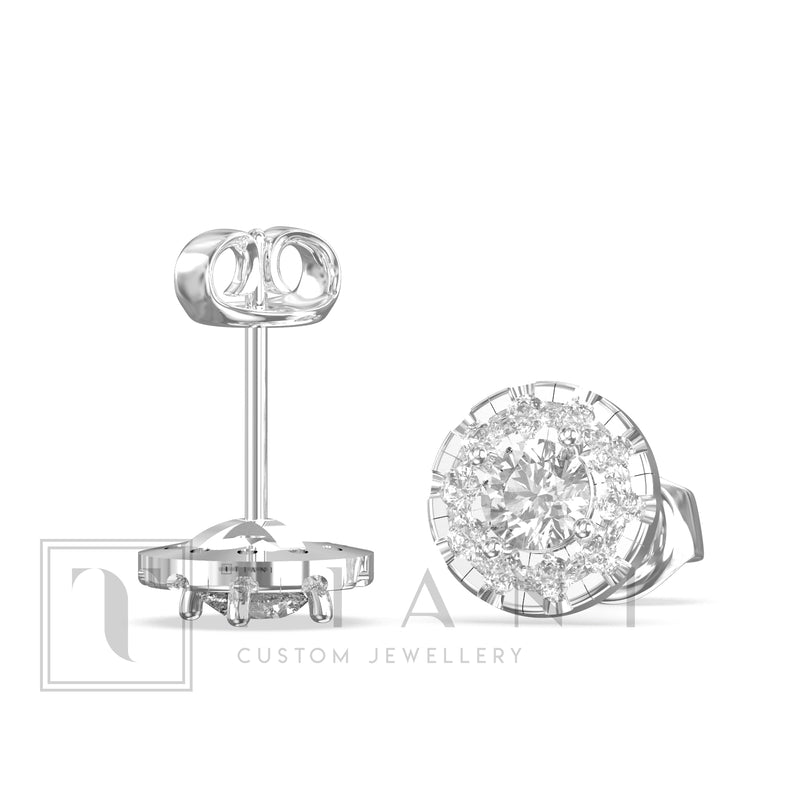 diamond halo studs
