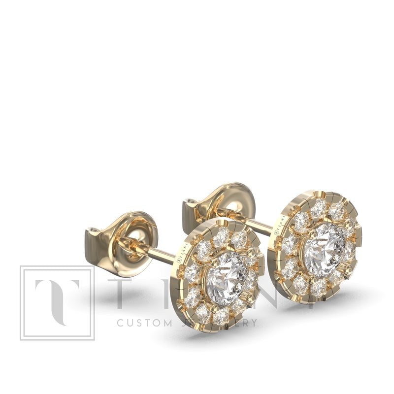 diamond halo studs
