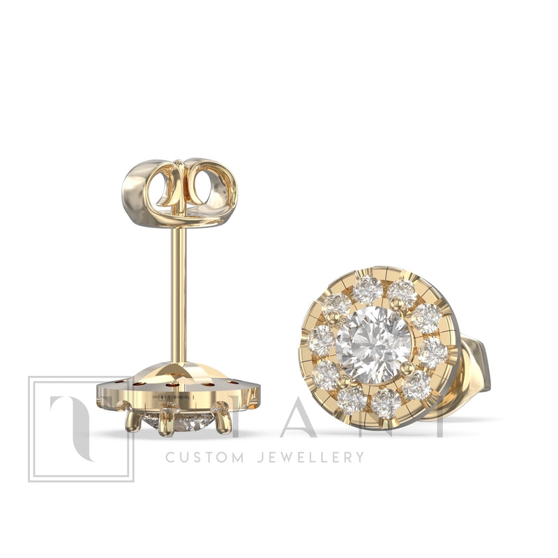 diamond halo studs
