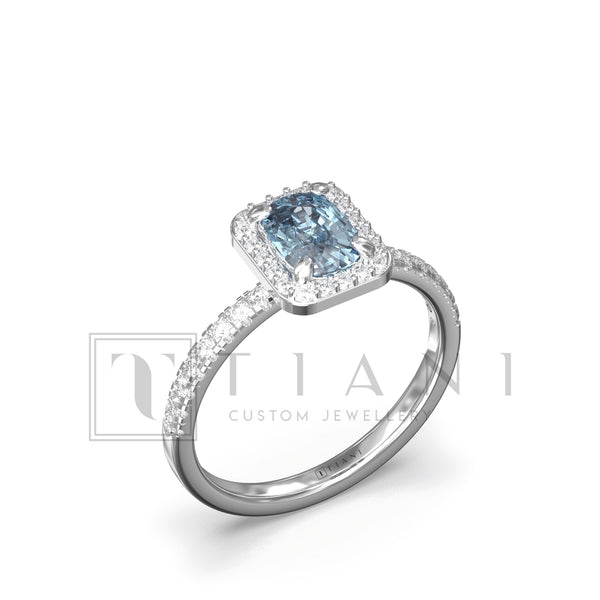 aquamarine and diamond ring