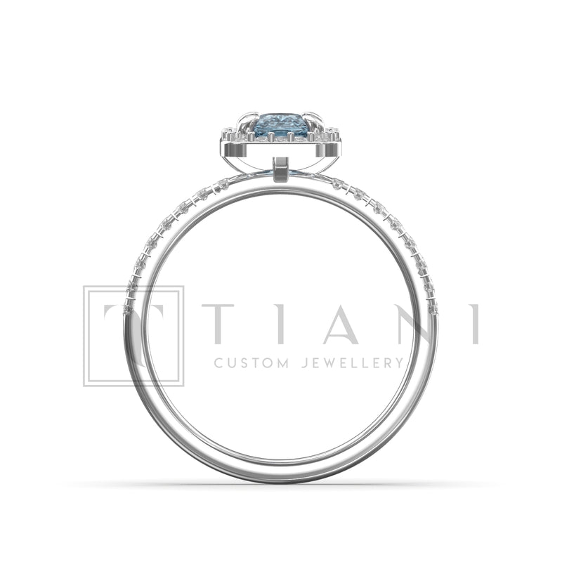 aquamarine and diamond ring
