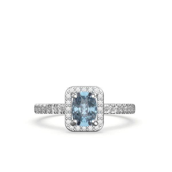 aquamarine and diamond ring