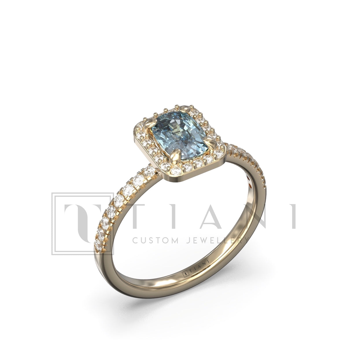 aquamarine and diamond ring