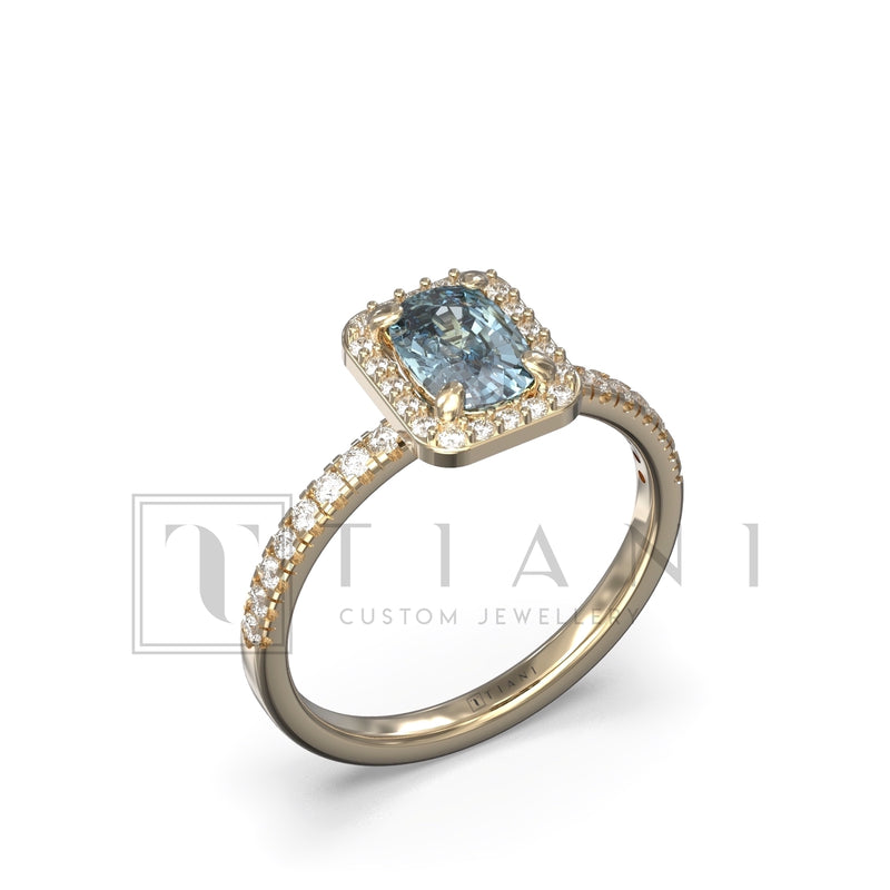 aquamarine and diamond ring