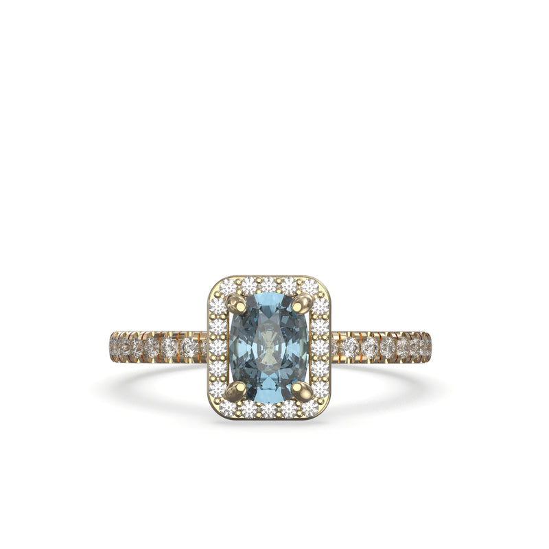 aquamarine and diamond ring