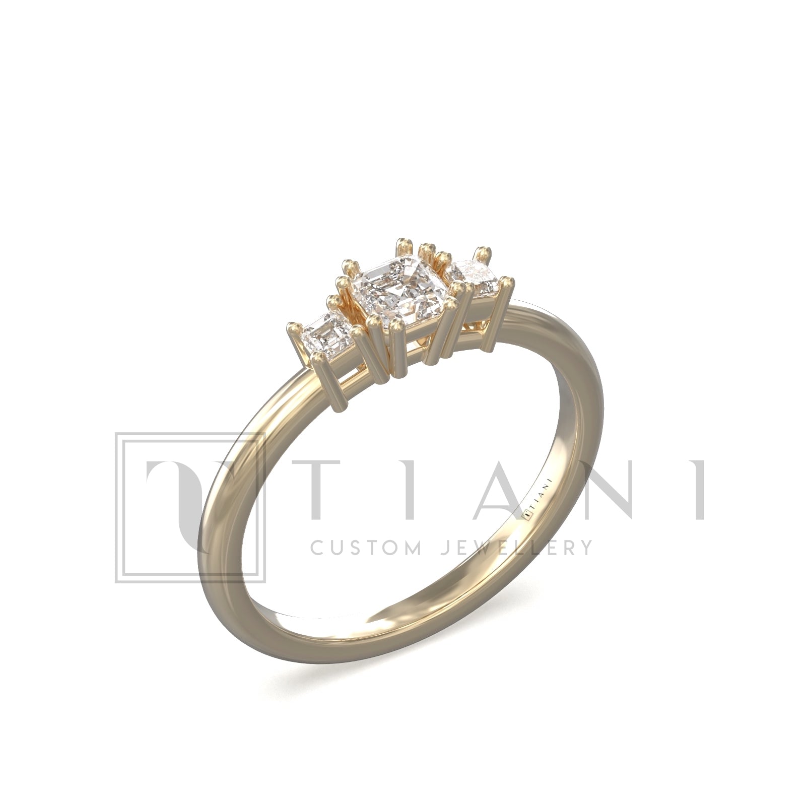asscher cut diamond ring
