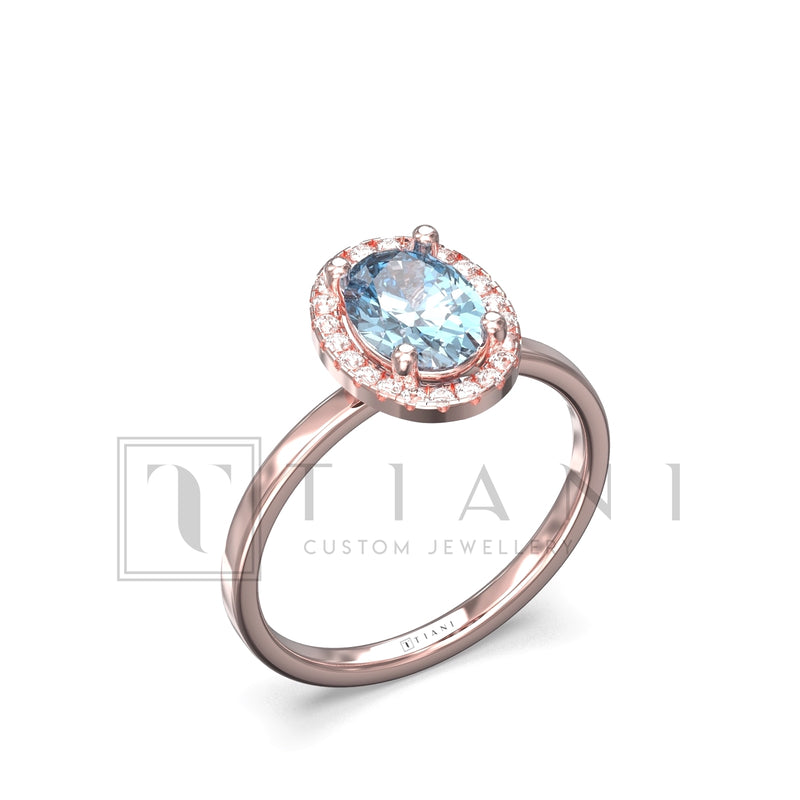 aquamarine and diamond ring
