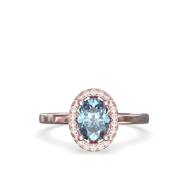aquamarine and diamond ring