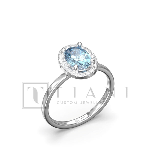 aquamarine and diamond ring