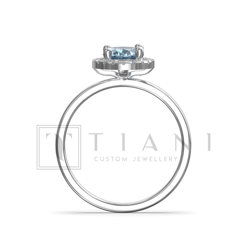 aquamarine and diamond ring
