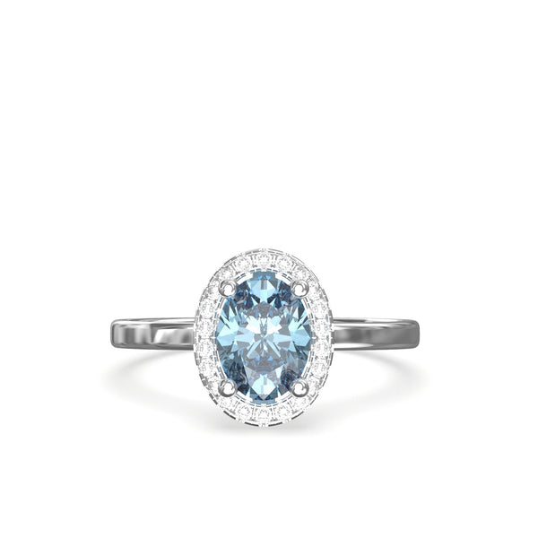 aquamarine and diamond ring